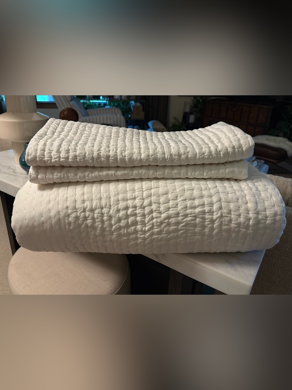 Quince 100% Silk Channel Stitch Quilt and Shams